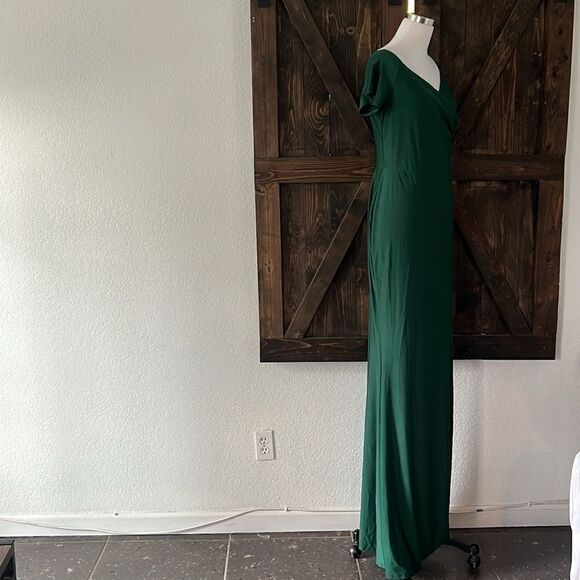 Off Shoulder Split Thigh Dress Elegant Solid Bodycon Cocktail Party Maxi… - Picture 6 of 13